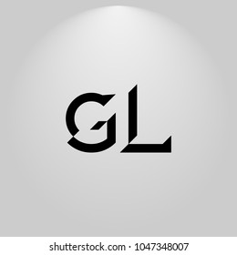 GL Abstract Black Letters with white and gray background in highlight