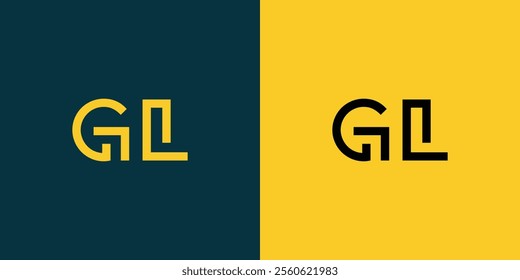 GL abstract minimalist letters Logo Monogram. It is a minimalist logo, this logo is made by combining two letters