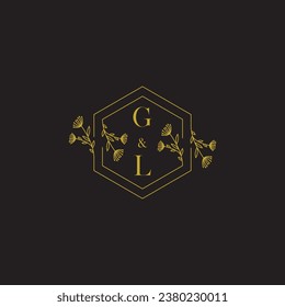 GL elegant wedding initial logo in high quality professional design that will print well across any print media