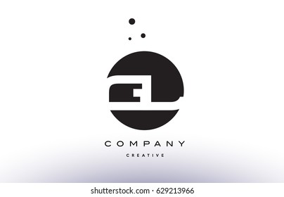 GL G L alphabet company letter logo design vector icon template simple black white circle dot dots creative abstract