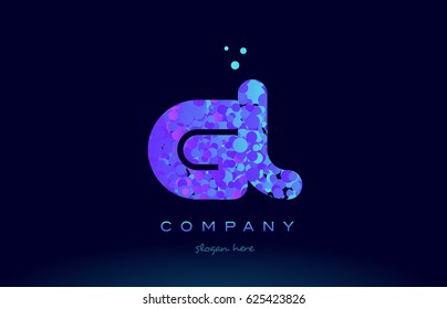 gl g l alphabet pink blue bubble circle dots creative letter company logo vector icon design template