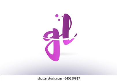 gl g l calligraphy alphabet letter logo