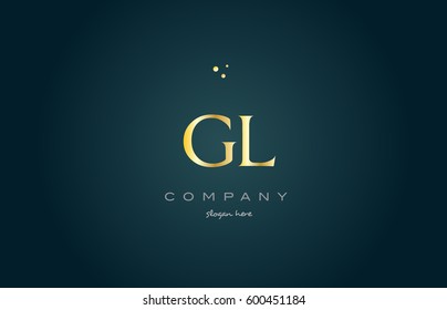 gl g l  gold golden luxury product metal metallic alphabet company letter logo design vector icon template green background