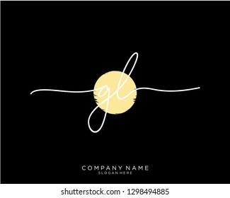 GL G L Initial handwriting logo template