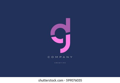 gl g l  pink blue pastel modern abstract alphabet company logo design vector icon template 