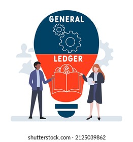 GL - General Ledger acronym. business concept background.  vector illustration concept with keywords and icons. lettering illustration with icons for web banner, flyer, landing pag