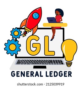 GL - General Ledger acronym. business concept background.  vector illustration concept with keywords and icons. lettering illustration with icons for web banner, flyer, landing pag
