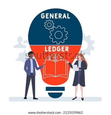 GL - General Ledger acronym. business concept background.  vector illustration concept with keywords and icons. lettering illustration with icons for web banner, flyer, landing pag