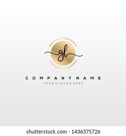 GL handwriting initial logo template vector.