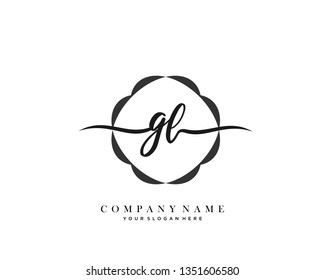 GL handwriting initial  logo vector