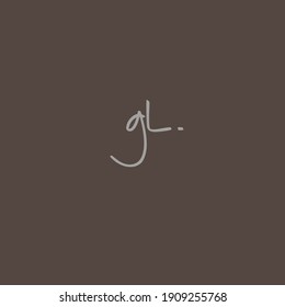 gL handwritten logo for identity