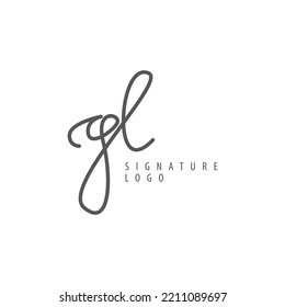 GL Initial Based Vector Logo. Handwriting Or Signature Logo. Suitable For Personal Brand, Wedding, Fashion, Cosmetics, Beauty, Woman, And Company.