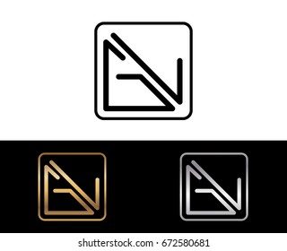 GL initial box shape Logo designs template

