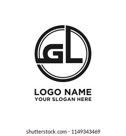 GL initial circle logo template vector