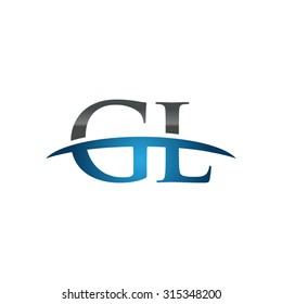 GL initial company blue swoosh logo