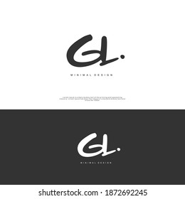 GL Initial handwriting or handwritten logo for identity. Logo with signature and hand drawn style.
