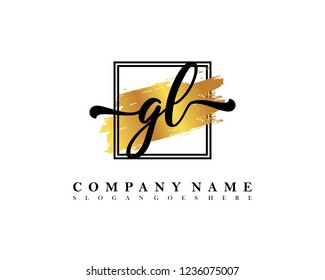 GL Initial handwriting logo concept