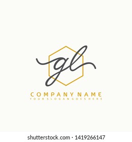 GL Initial handwriting logo concept