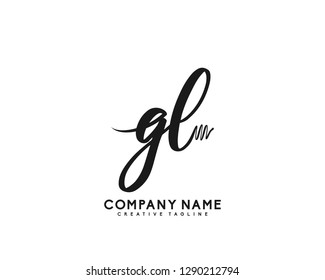 GL Initial Handwriting Logo Template Vector