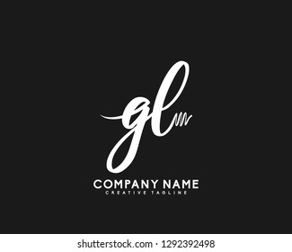 GL Initial Handwriting Logo Template Vecto