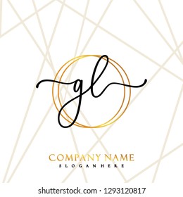 GL Initial Handwriting logo template vector