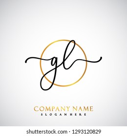 GL Initial Handwriting logo template vector