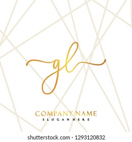 GL Initial Handwriting logo template vector