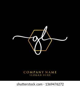 GL Initial handwriting logo template