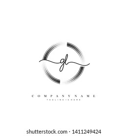 GL initial handwriting logo template vector