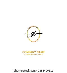 GL Initial handwriting logo template vector