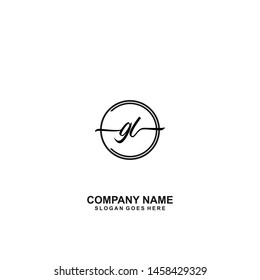 GL Initial handwriting logo template vector