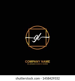 GL Initial handwriting logo template vector