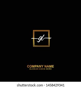 GL Initial handwriting logo template vector