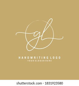 GL Initial handwriting logo template vector