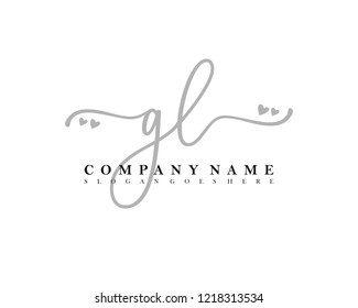 G L Initial Handwriting Logo Vector Stock Vector (Royalty Free ...