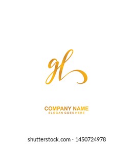 GL Initial handwriting logo vector