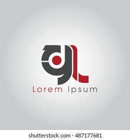 gl initial letter linked lowercase logo. g and l vector template design.