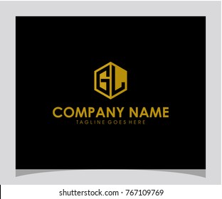 GL initial letter logo design