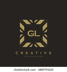 GL initial letter luxury ornament monogram logo template vector.