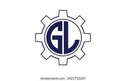 GL initial letter mechanical circle logo design vector template. industrial, engineering, servicing, word mark, letter mark, monogram, construction, business, company, corporate, commercial, geometric