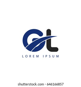 gl initial letter uppercase logo blue and black