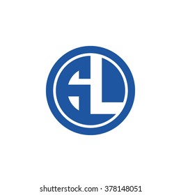 GL initial letters circle business logo blue