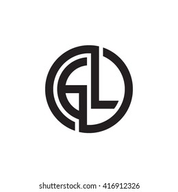 GL initial letters loop linked circle monogram logo