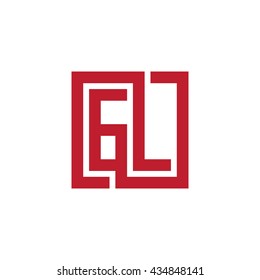 GL initial letters looping linked square logo red