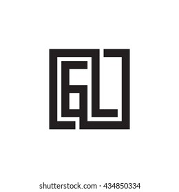 GL initial letters looping linked square monogram logo