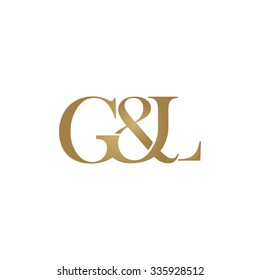 G&L Initial logo. Ampersand monogram golden logo