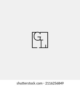 GL initial logo in line concept in high quality professional design that will be best for companies