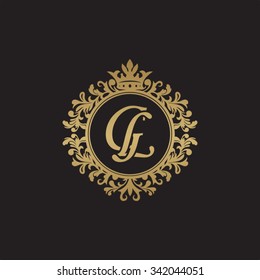 GL initial luxury ornament monogram logo