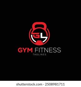 Monograma inicial de GL para el logotipo de Fitness 