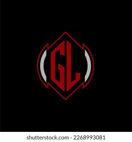 GL initial monogram logo for gaming with Gemoteric line shape style design on isolated background